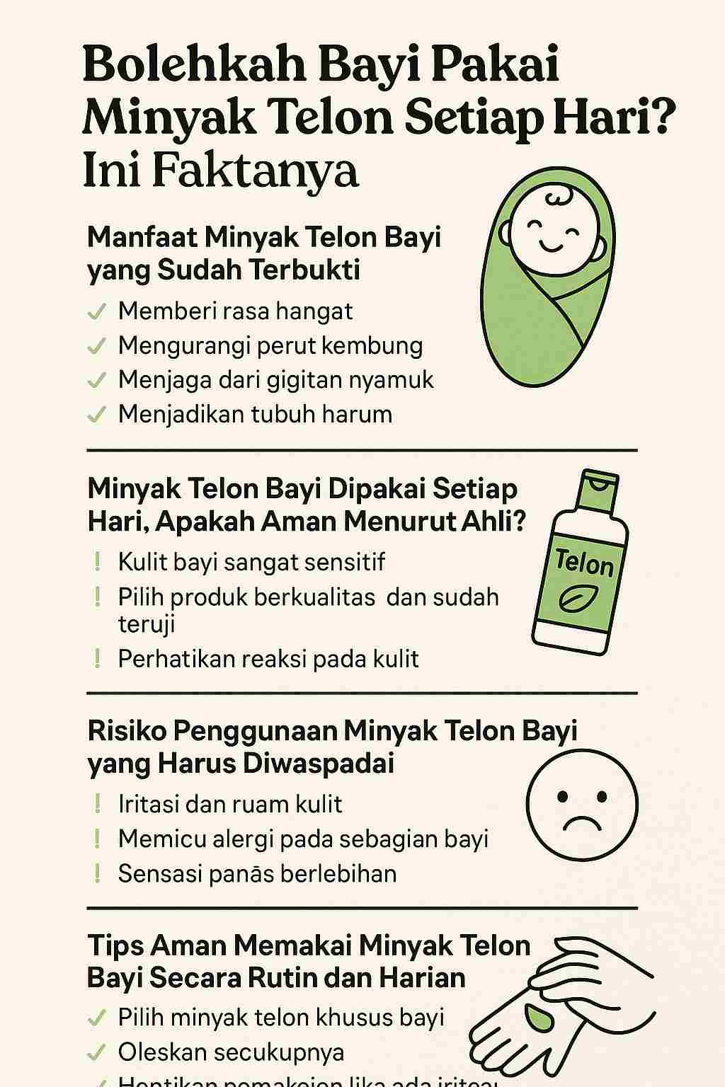 Minyak Telon Bayi: Bolehkah Dipakai Setiap Hari?