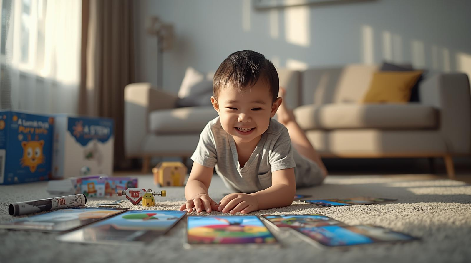anak Indonesia bermain mainan edukasi anak 2025 di ruang keluarga