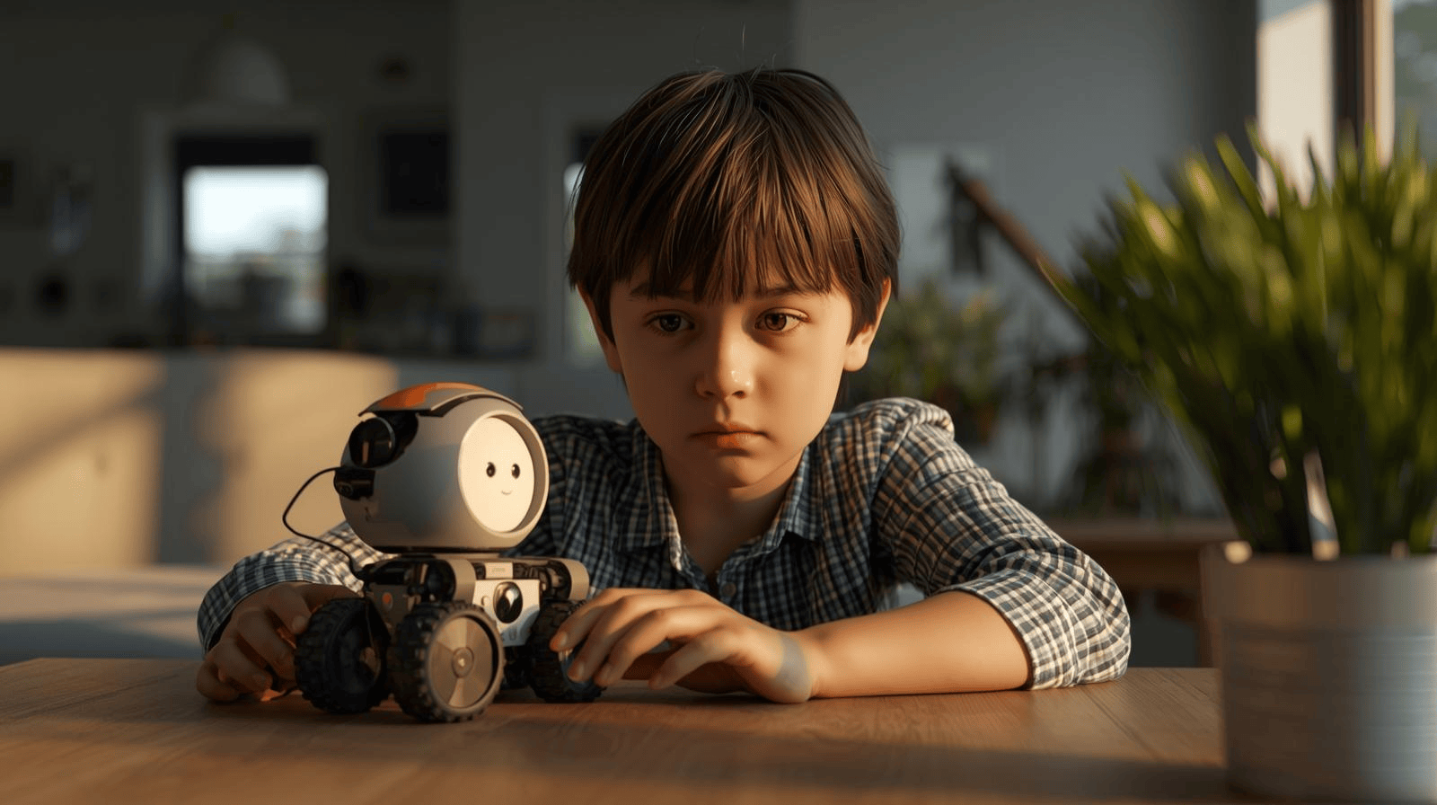 Anak bermain robot edukasi sebagai mainan STEM terbaik 2025.